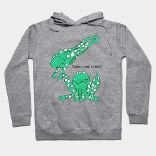 Frogs drawing take a leap of faith Hoodie